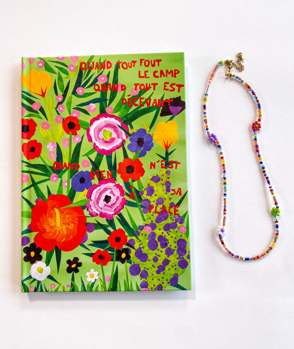 Pack - Carnet + collier fleurs